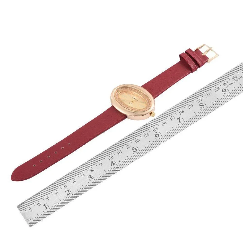 STRADA Austrian Crystal Watch Red Band